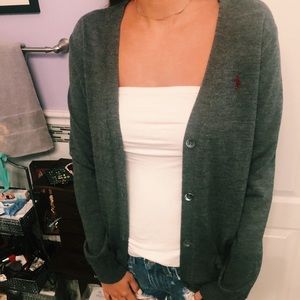 Super soft dark gray Polo sweater